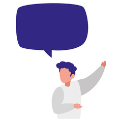 young man talking character