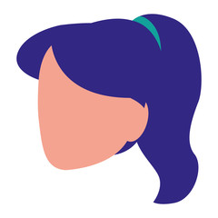 beautiful and young woman head