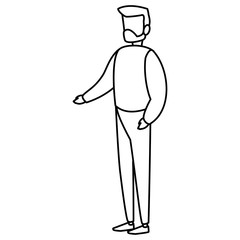 young man with beard modeling character