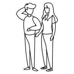 young couple modeling characters