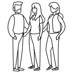 group of young people modeling characters