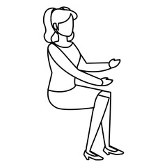 young woman seated character