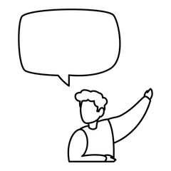 young man talking character