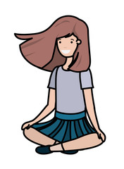 teenager girl sitting avatar character