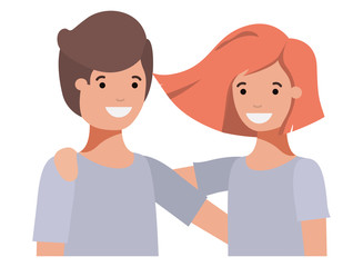 Fototapeta premium friendly teenagers couple characters