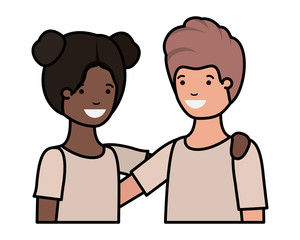 friendly teenagers ethnicity couple characters