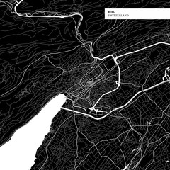 Area map of Biel, Switzerland