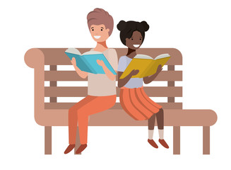 young ethnicity students sitting reading book