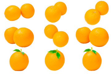 Orange fruit on white background