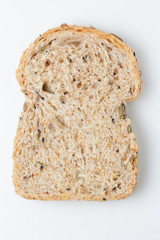 fresh bread slices isolated on white background