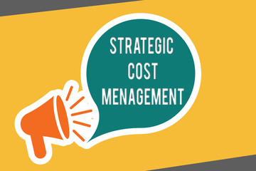 Conceptual hand writing showing Strategic Cost Management. Business photo text combining Decision Making with Expenses Budgeting.