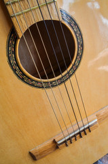 Obraz premium Acoustic guitar close up