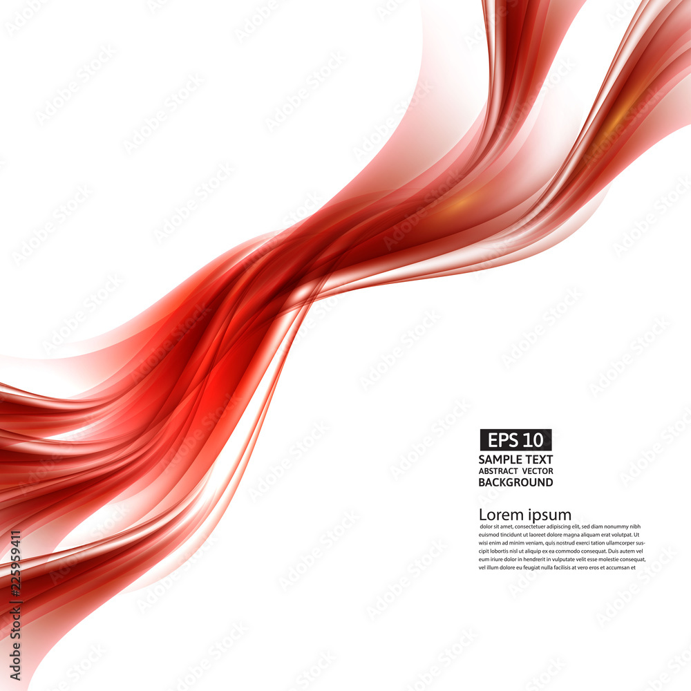 Poster abstract red background with geometric pattern of lines. wave and distortion of forms.