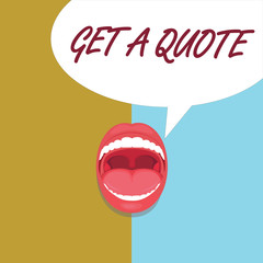 Handwriting text Get A Quote. Concept meaning To have last price at which a security or commodity traded.