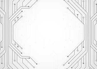Abstract background with technology circuit board texture. Electronic motherboard illustration. Communication and engineering concept. Vector illustration