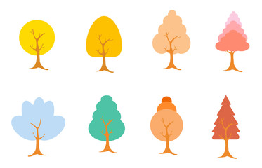 Vector of trees collection . Can be used to illustrate any natural or healthy lifestyle topic.