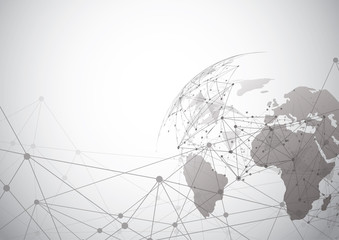 Global network connection. World map point and line composition concept of global business. Vector Illustration
