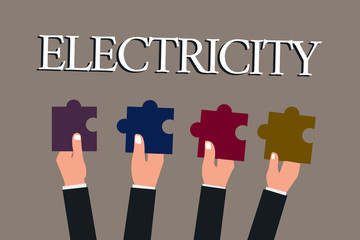 Conceptual hand writing showing Electricity. Business photo text Form of energy resulting from the existence of charged particles.