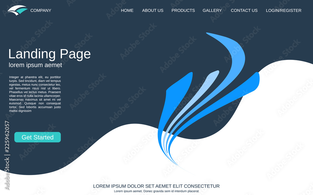 Poster website landing page vector template. modern geometric style vector background
