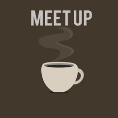 Word writing text Meet Up. Business concept for Informal meeting gathering Teamwork Discussion group collaboration.