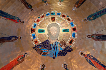 Dome of the Ascension Greek Orthodox Cathedral of Oakland. Inside the Greek Orthodox Cathedral of...