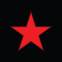 Fototapeta na wymiar Red star icon on black background.