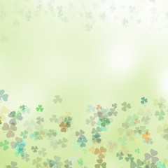 Fototapeta na wymiar Saint Patrick's day background with shamrock green clover leaf, Irish festival symbol for St.Patrick day celebration