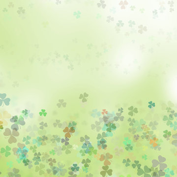 Saint Patrick's day background with shamrock green clover leaf, Irish festival symbol for St.Patrick day celebration