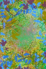 Obraz na płótnie Canvas Absstract foliage artistic painting artwork multi color art background