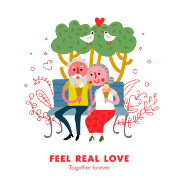Elderly Couple Love Poster 