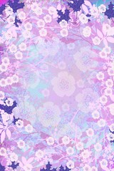 Lovey hand designed abstract floral soft focus blended leaves garden fantasy pastel feminine spring summer background