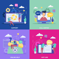 Support Service Flat Design Concept