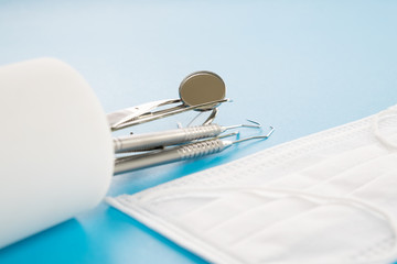 Obraz na płótnie Canvas Dental tools use for dentist in the office or clinic.