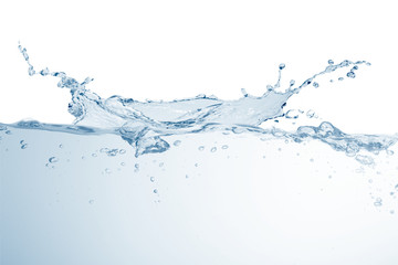 water splash isolated on white background,beautiful splashes a clean water