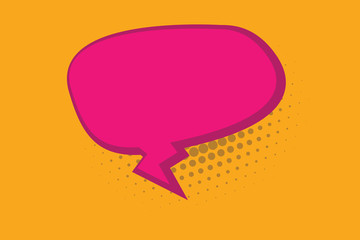 Flat design business Vector Illustration concept Empty copy space modern abstract background Geometric element. Blank Oblong Halftone Speech Bubble Text Balloon with Zigzag Tail and Shade