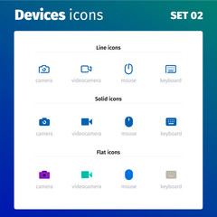 Icons of modern devices and electronics