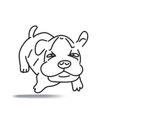 doodle freehand vector illustration of buldog dog