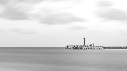 Light house black and white