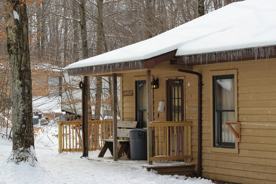 Bungalow with snow