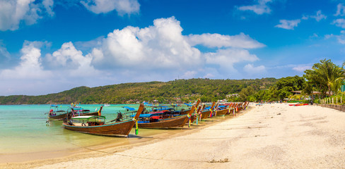 Traditional thai boat on Phi Phi Don