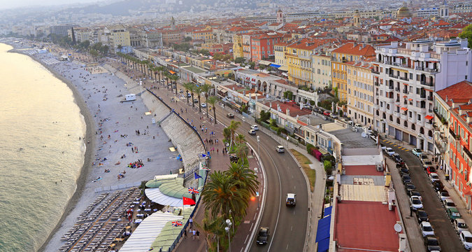 View of the Mediterranean Sea, Bay of Angels, Nice, France