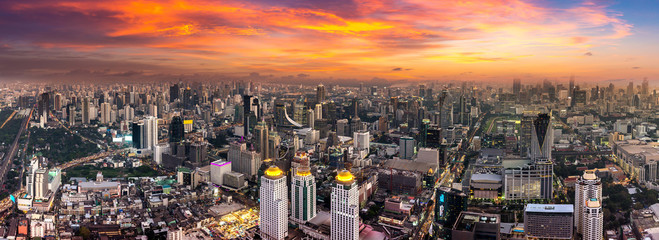 Fototapeta premium Aerial view of Bangkok