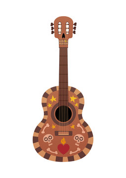 Beautiful vector illustration guitar with design for Mexican holiday Cinco De Mayo