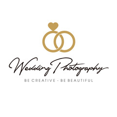 Fototapeta premium Vintage Wedding Photography Logo Design Inspiration Vector