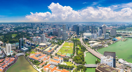 Panoramic view of Singapore - obrazy, fototapety, plakaty