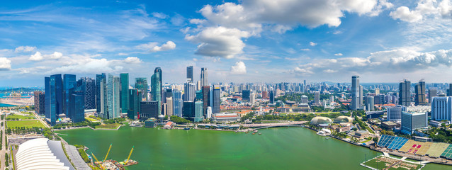 Naklejka premium Panoramiczny widok na Singapur