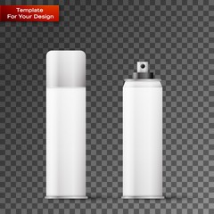 White metal bottle with sprayer cap for cosmetic