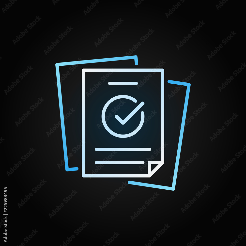Aufkleber papers with checkmark colorful line vector concept icon