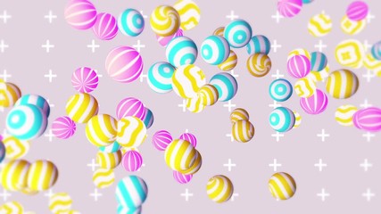 Colorful balls gradient background. VJ Seamless loop background.
