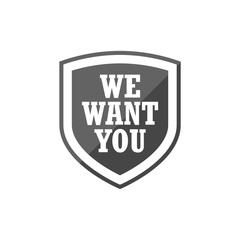 We want you sign on white background